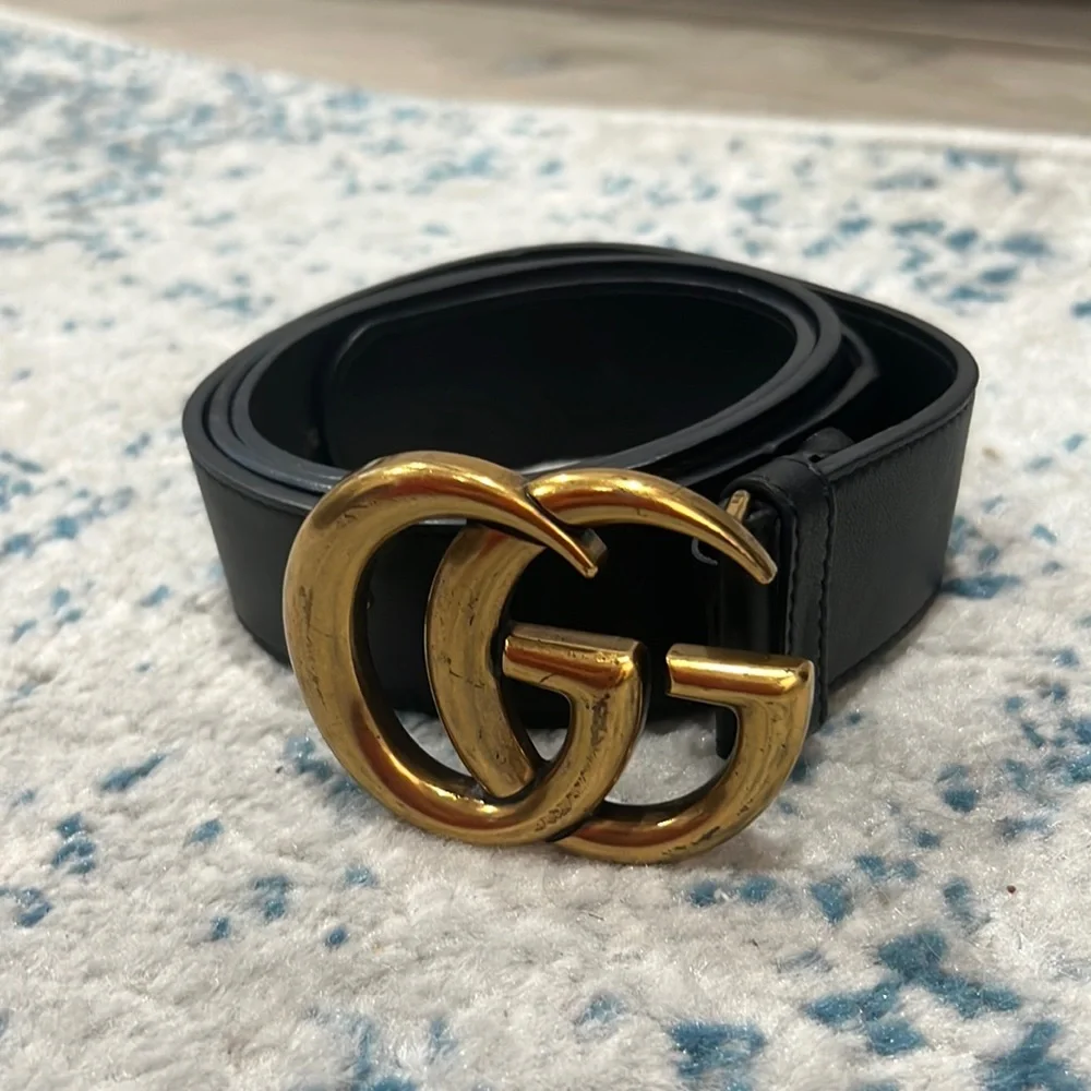 Gucci | Accessories | Gucci Gg Classic Gold And Black Belt  display picture 3